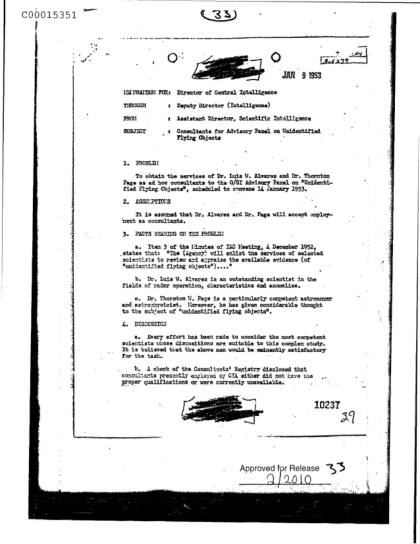 Contratación de expertos para estudiar objetos no identificados