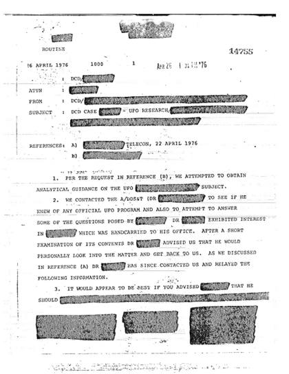 CIA y el fenómeno OVNI en 1976