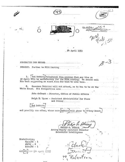 CIA y reunión FCDA de 1953