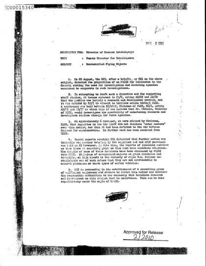 OVNI y la CIA en 1952