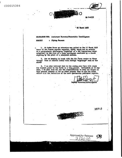 CIA y los ovnis en 1956