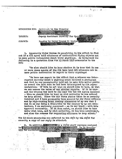 CIA y silencio sobre avistamientos OVNI