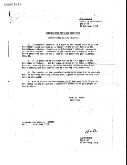 Panel Científico de la CIA sobre OVNI