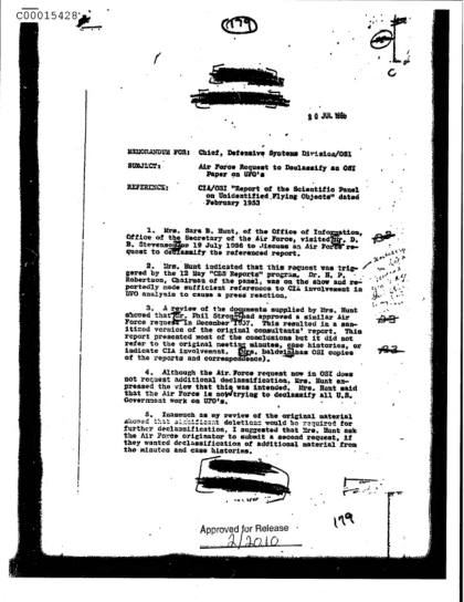 Declassificación de informe OVNI por la CIA