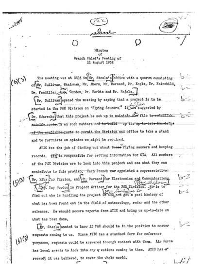 CIA inicia proyecto sobre ovnis en 1952