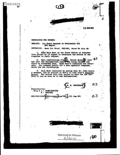 CIA y documentos OVNI desclasificados