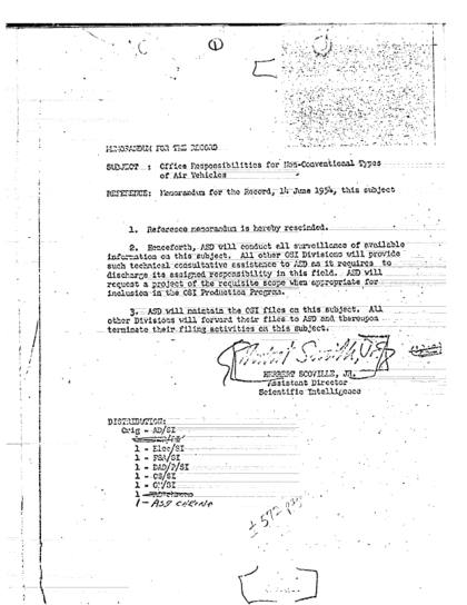 Responsabilidades de la CIA sobre objetos no convencionales