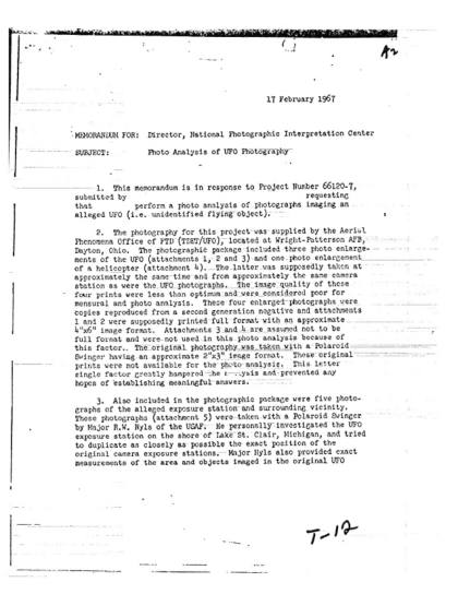 CIA analiza fotografías de OVNI