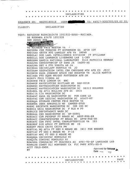 Documentos OVNI de la CIA