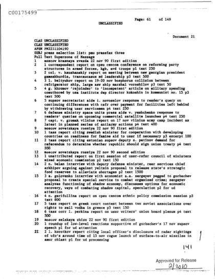 Documentos OVNI y radar en la URSS de 1990