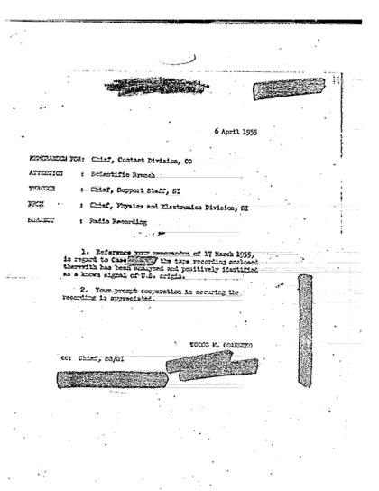 Análisis de grabación de radio en 1955