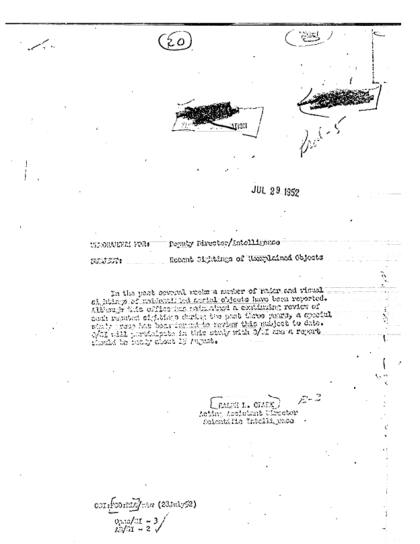 Memorando sobre investigación de objetos no identificados