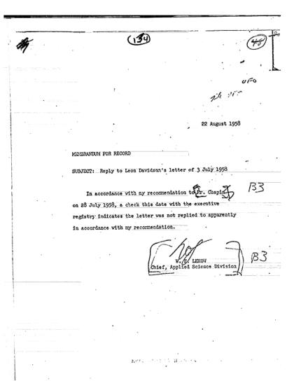 CIA y cartas sobre OVNI