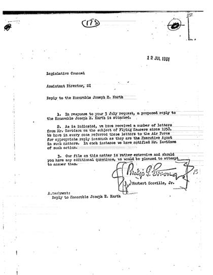 CIA y cartas sobre OVNIs