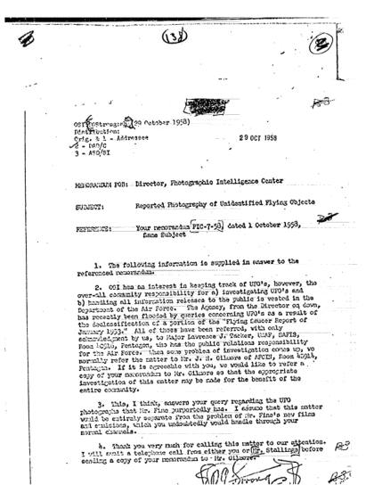 OVNI Fotografiados por la CIA en 1958