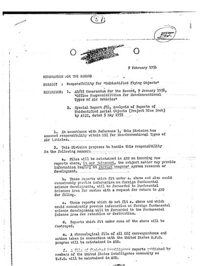CIA y objetos aéreos no identificados