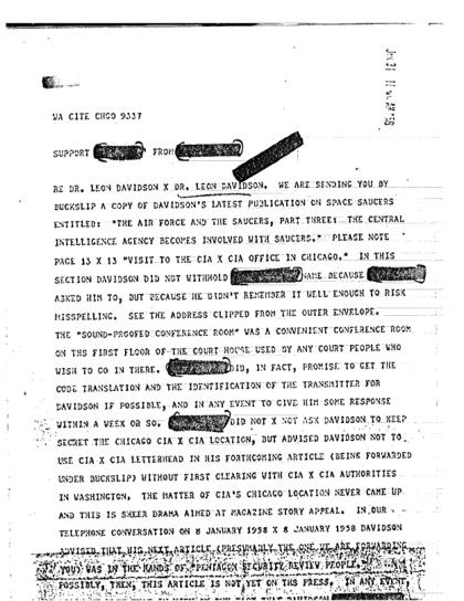 CIA y los ovnis en 1958