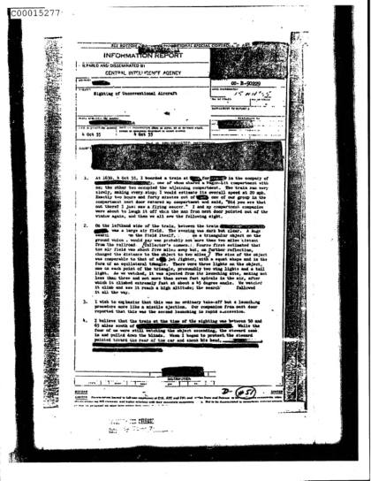 Testimonio OVNI en tren de 1955
