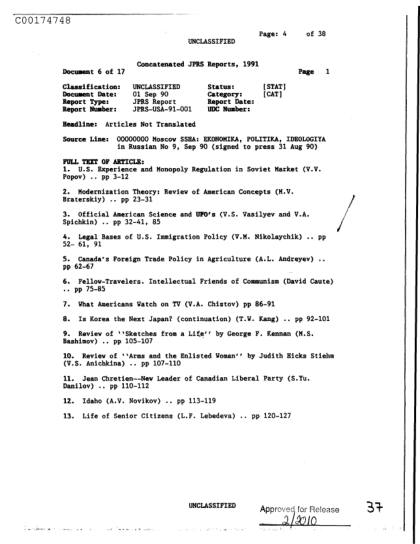 CIA y documentos OVNI en 1990