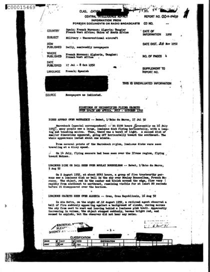 Documentos OVNI de Marruecos 1952