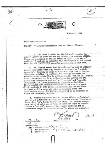CIA busca expertos en OVNI en 1953
