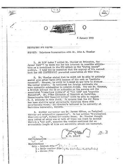 CIA y consultores OVNI en 1947