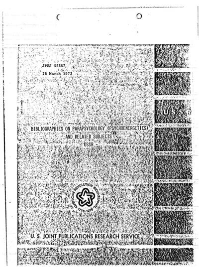 Bibliografía Soviética sobre Parapsicología 1971