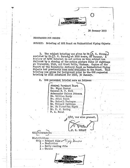 CIA informa sobre objetos voladores no identificados