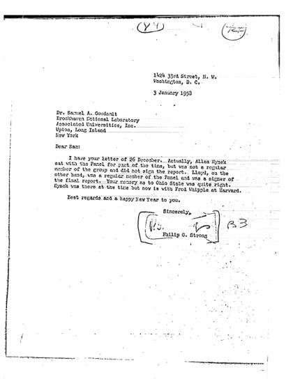 Carta de la CIA sobre el informe de OVNI