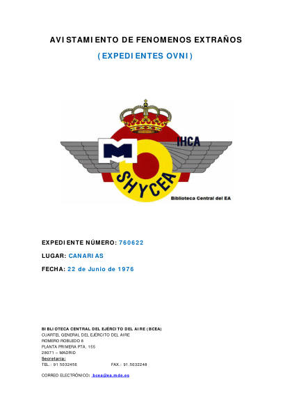 OVNI en Canarias 1976