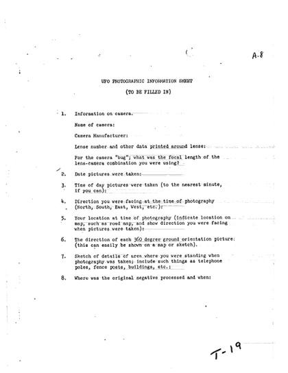 Ficha fotográfica de OVNI de la CIA