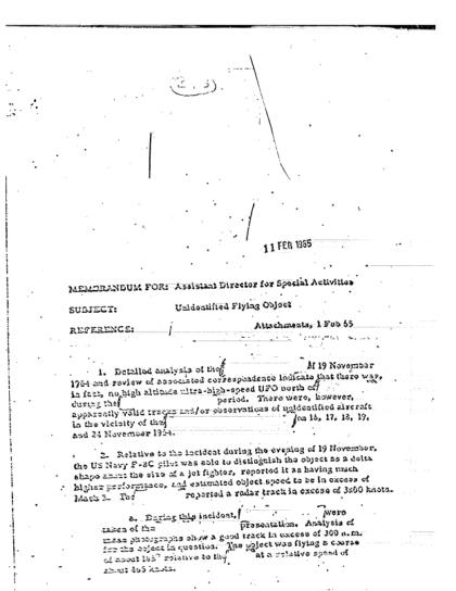 OVNI observado por radar en 1958