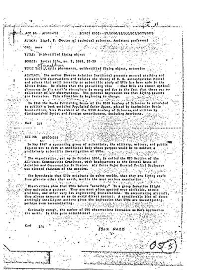 OVNI y estudios científicos en la URSS