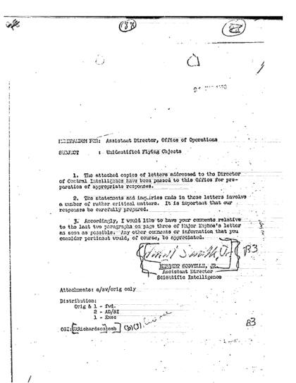 CIA y objetos voladores no identificados