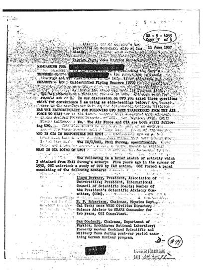 CIA y responsabilidad sobre OVNI