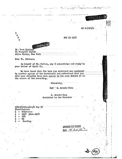 CIA responde sobre cinta OVNI
