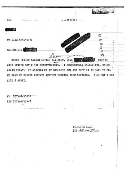Comunicación sobre documentos OVNI