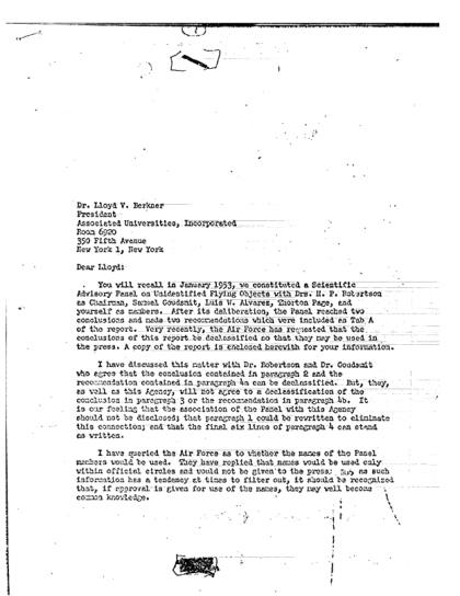 La CIA y el informe OVNI de Berkner